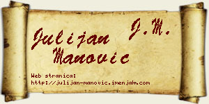 Julijan Manović vizit kartica